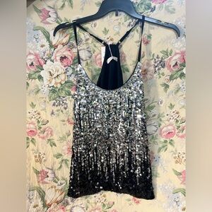MANER Women’s Sparkle Sequin Tank Top – Glitter Party Camisole With Adjustable Straps, Pink - View #7